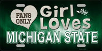 This Girl Loves Michigan State Novelty Metal License Plate