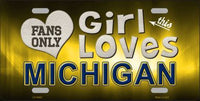 This Girl Loves Michigan Novelty Metal License Plate