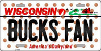 Milwaukee Bucks NBA Fan Wisconsin Novelty State Background Metal License Plate