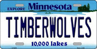 Minnesota Timberwolves Minnesota Novelty State Background Metal License Plate