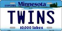 Minnesota Twins Minnesota State Background Novelty Metal License Plate