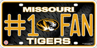 Missouri Tigers #1 Fan Metal Novelty License Plate