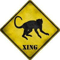 Monkey Xing Novelty Metal Crossing Sign