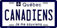 Montreal Canadiens Quebec Canada State Background Metal Novelty License Plate