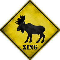Moose Xing Novelty Metal Crossing Sign