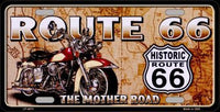 Route 66 Mother Road Metal Novelty License Plate