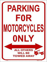 Motorcycle Parking Only Metal Novelty Parking Sign