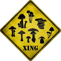Mushrooms Xing Novelty Metal Crossing Sign