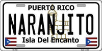 Naranjito Puerto Rico State Background Metal Novelty License Plate