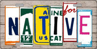 Native License Plate Art Wood Pattern Metal Novelty License Plate