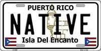 Native Puerto Rico State Background Metal Novelty License Plate