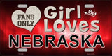 This Girl Loves Nebraska Novelty Metal License Plate