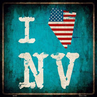 I Love Nevada Novelty Metal State Square Sign
