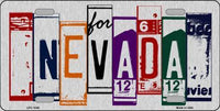 Nevada License Plate Art Brushed Aluminum Metal Novelty License Plate
