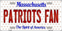 New England Patriots NFL Fan Massachusetts State Background Novelty Metal License Plate
