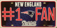 New England Patriots #1 Fan Novelty Metal License Plate