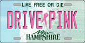 Drive Pink New Hampshire Novelty Metal License Plate