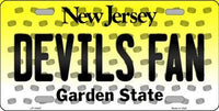 New Jersey Devils NHL Fan New Jersey Novelty State Background Metal License Plate