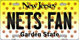 New Jersey Nets NBA Fan New Jersey Novelty State Background Metal License Plate