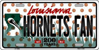 New Orleans Hornets NBA Fan Louisiana Novelty State Background Metal License Plate