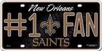 New Orleans Saints #1 Fan Novelty Metal License Plate