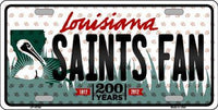New Orleans Saints NFL Fan Louisiana State Background Novelty Metal License Plate
