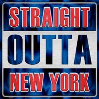 Straight Outta New York Rangers NHL Novelty Metal Square Sign