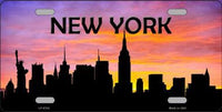 New York City Silhouette Metal Novelty License Plate