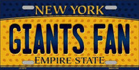 New York Giants NFL Fan New York State Background Novelty Metal License Plate