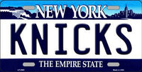 New York Knicks New York Novelty State Background Metal License Plate