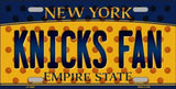 New York Knicks NBA Fan New York Novelty State Background Metal License Plate