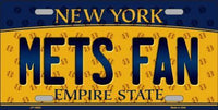 New York Mets MLB Fan New York State Background Metal Novelty License Plate