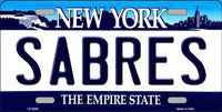 Buffalo Sabres New York Novelty State Background Metal License Plate