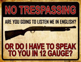 No Trespassing Metal Novelty Parking Sign