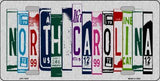 North Carolina License Plate Art Brushed Aluminum Metal Novelty License Plate