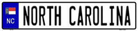 North Carolina Novelty Metal European License Plate