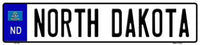 North Dakota Novelty Metal European License Plate