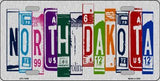 North Dakota License Plate Art Brushed Aluminum Metal Novelty License Plate