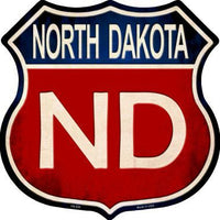 North Dakota Metal Novelty Highway Shield