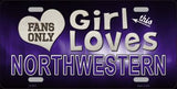 This Girl Loves Northwestern Novelty Metal License Plate