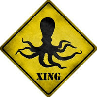 Octopus Xing Novelty Metal Crossing Sign