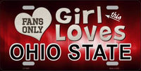 This Girl Loves Ohio State Novelty Metal License Plate