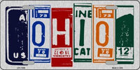 Ohio License Plate Art Brushed Aluminum Metal Novelty License Plate