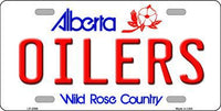Edmonton Oilers Alberta Canada State Background Metal Novelty License Plate