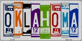 Oklahoma License Plate Art Brushed Aluminum Metal Novelty License Plate