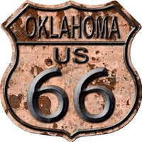 Oklahoma Route 66 Rusty Metal Novelty Highway Shield