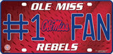 Ole Miss #1 Fan Deluxe Metal Novelty License Plate