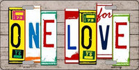 One Love Wood License Plate Art Novelty Metal License Plate