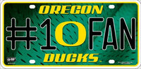 Oregon Ducks #1 Fan Deluxe Metal Novelty License Plate