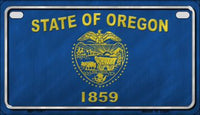Oregon State Flag Metal Novelty Motorcycle License Plate
